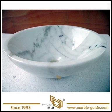 Calacatta Bassin en pierre de marbre blanc pour salle de bain, cuisine