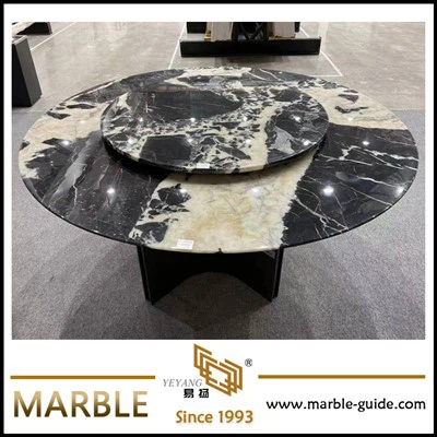 Table de cuisine en marbre noir