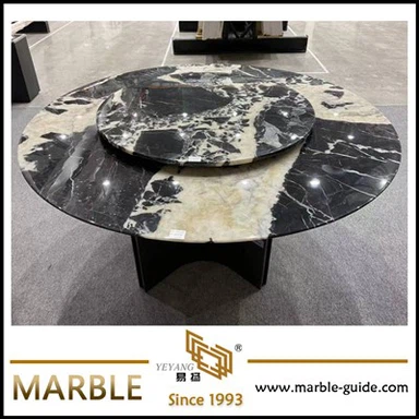 Table de cuisine en marbre noir