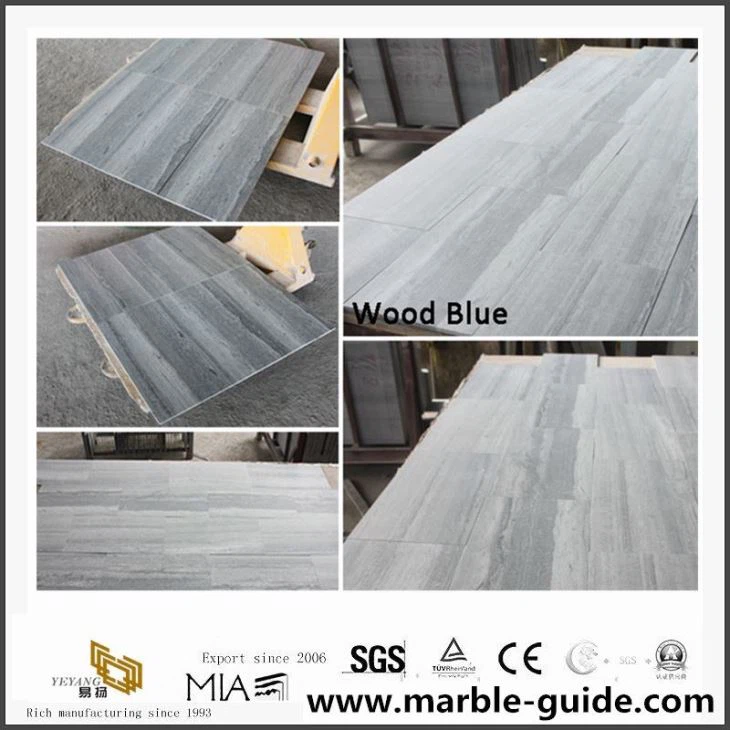New Materials China Blue Wooden Grain Marble Tile For Flooring And Wall Decoration