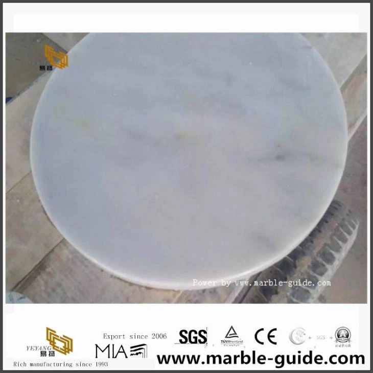 Guangxi White Marble Round Table bas basse pour le café Hotel Utilisation