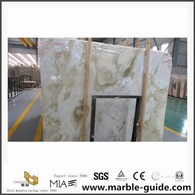Carreaux de sol en marbre Jade bleu en porcelaine, marbre bleu de la rivière de la carrière