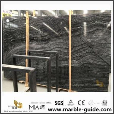 Chinois noir veine Antique bois dalle de marbre pour carreaux