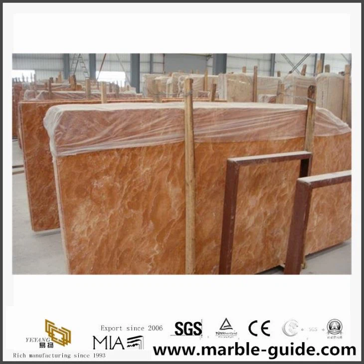 Thé Rosa Orange Red Marble pour les matériaux de construction de murs extérieurs