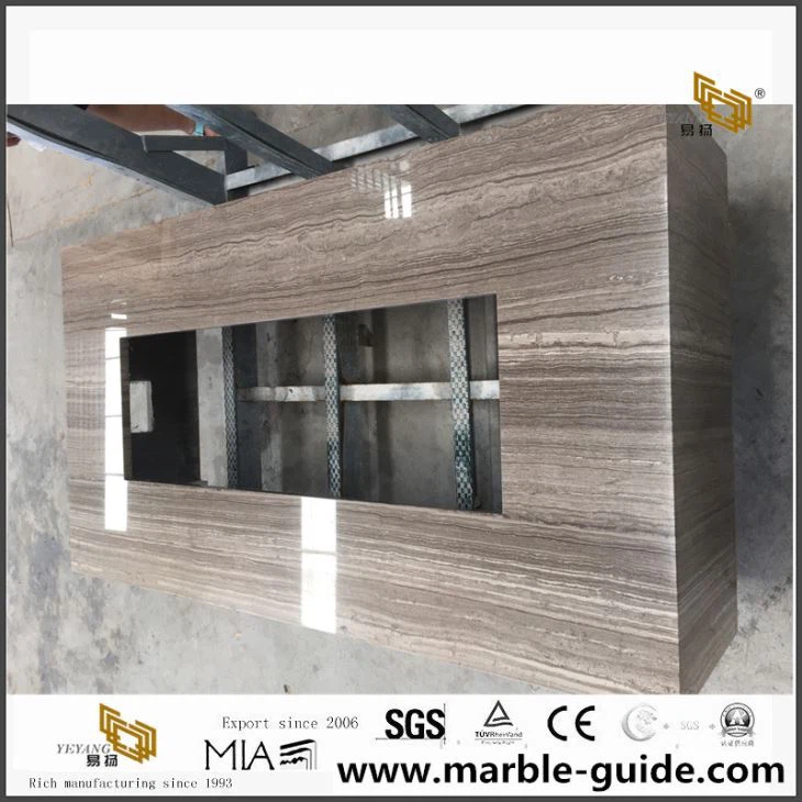 Coffee Wood Marble For Bathroom Vanity Top
