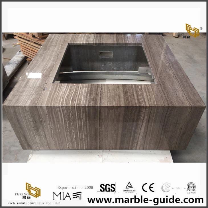Coffee Wood Marble For Bathroom Vanity Top
