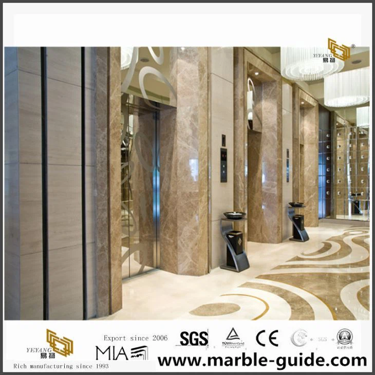 Luxury Sunny Yellow & Light Emperador Marble For Hotel Project
