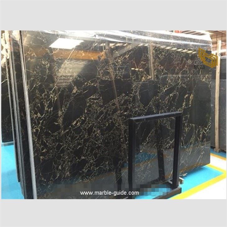 Golden Portoro Black Marble Flooring And Wall